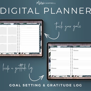 Digital planner for Goodnotes 5 on iPad. Undated planner for use with Goodnotes. Digital stickers. Undated digital planner. iPad planner, weekly planner, goal tracker, gratitude tracker, habit tracker, finance tracker, vision board, health tracker