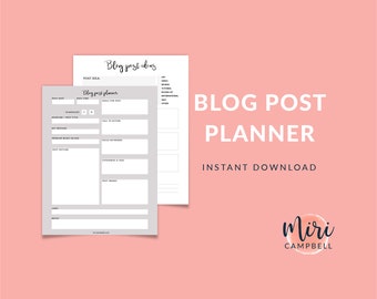 Printable Blog Post Planner: Content & Ideas (Digital Download)