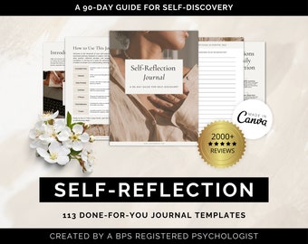 Self-Discovery Journal Canva Template: 90-Day Self-Reflection Workbook