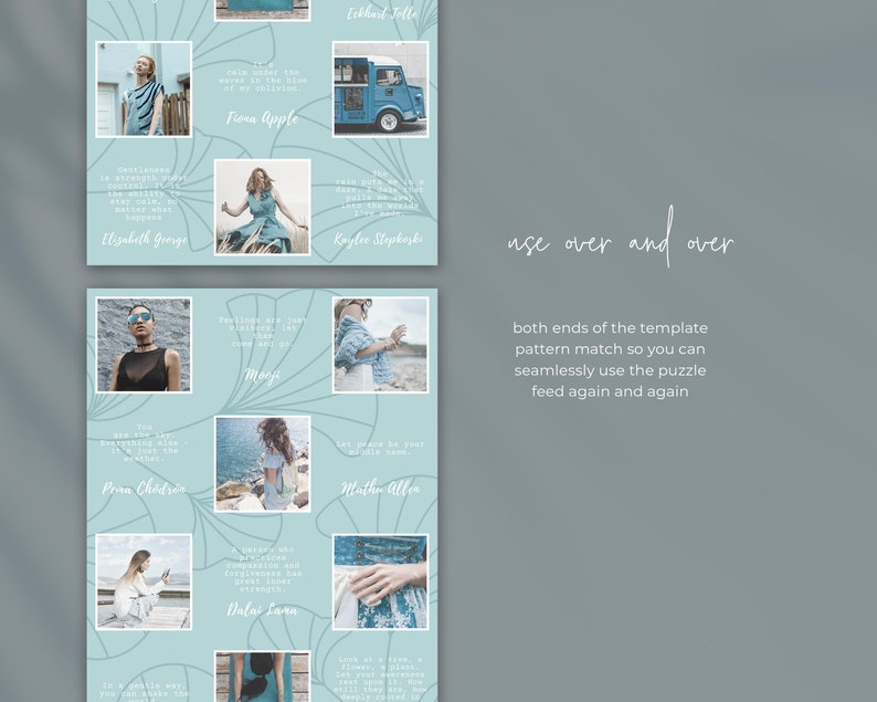 Blue Instagram Puzzle Grid Template Instagram Canva Template | Etsy