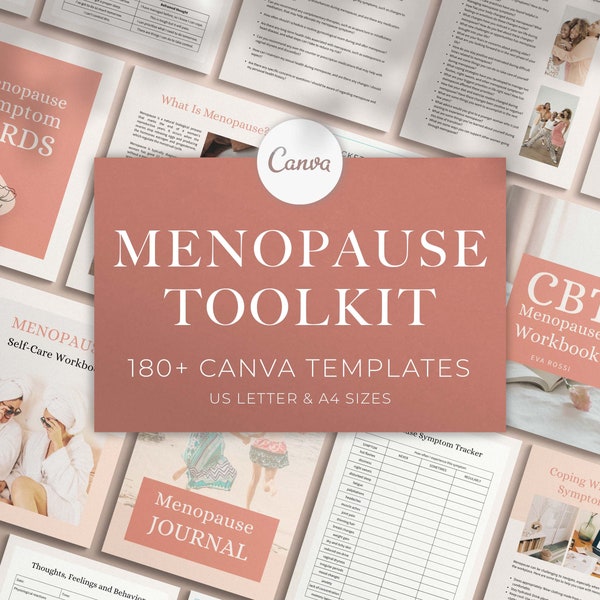 Menopause Toolkit Canva Templates, eBook Template Canva, Menopause Journal Template, Menopause Symptom Tracker Template, Menopause Workbook