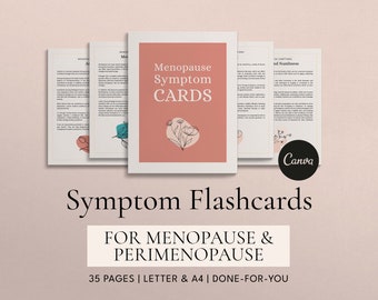 Menopause Symptom Flashcard Canva Templates: Health & Wellness (Digital Download)