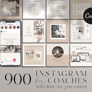 コーチング Instagram テンプレート、Canva テンプレート、ライフ コーチ Instagram テンプレート、コーチング ビジネス、コーチ Instagram 投稿、コーチング テンプレート