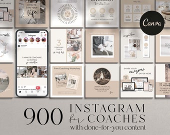 Coaching Instagram Templates, Canva Template, Life Coach Instagram Template, Coaching Business, Coach Instagram Post, Coaching Templates