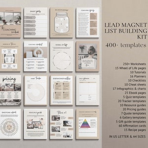 Coaching Business Start Up Toolkit Canva template bundle. All content written and done for you. Coaching business templates, social media templates, coach lead magnet templates, coach webinar templates, sales landing page templates, email templates