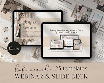 Coaching Webinar Template, Coaching Slide Deck Template, Coaching Presentation Template, Canva Template, Coach Slide Deck, Coach Webinar