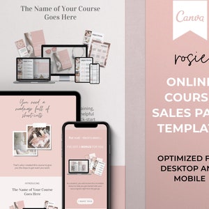 Online Course Sales Page Template, Sales Landing Page Template, Canva Template, Course Sales Funnel, Course Launch Template, Course Creator
