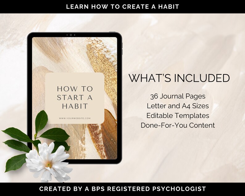 Habit Journal, Habit Journaling, Habit Builder, Habit Workbook, Canva Template, Coaching Template, Coaching Tool, Habit Journal Prompts