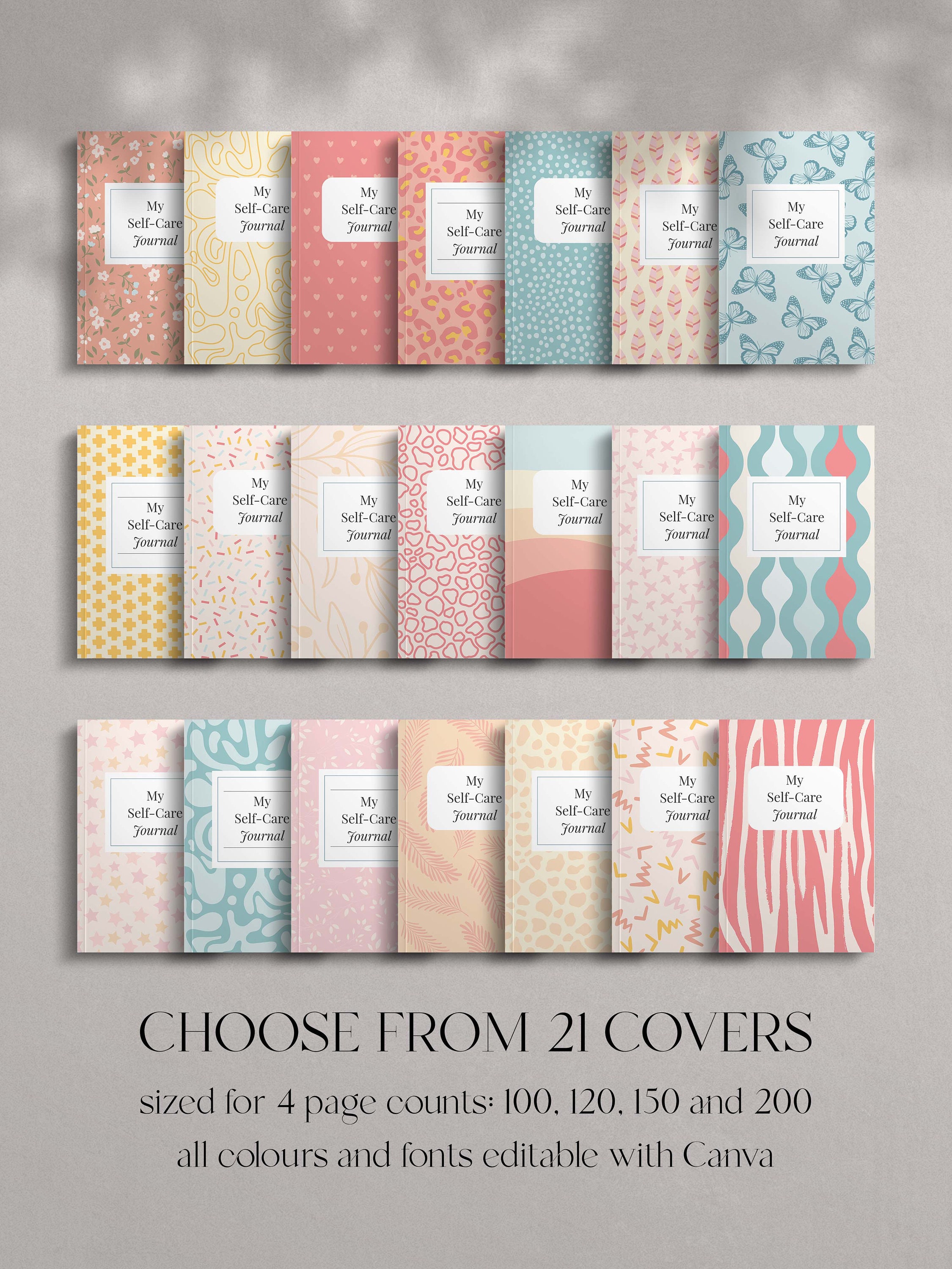 Self Care Journal Canva Template: KDP Interior & Cover (6x9) - Etsy
