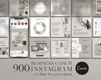 Business Coaching Instagram Templates: Canva Social Media Posts