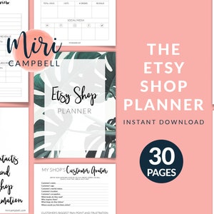 Etsy Shop Planner: Business Organizer & Goal Tracker (Printable PDF)