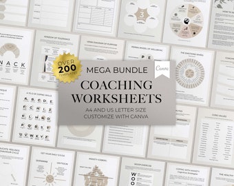 eBook Template Canva, Life Coaching Worksheet, Canva Template Bundle, Canva Pro, Canva Free, Life Coach Canva Templates, Workbook Template