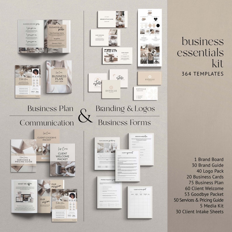 Coaching Business Start Up Toolkit Canva template bundle. All content written and done for you. Coaching business templates, social media templates, coach lead magnet templates, coach webinar templates, sales landing page templates, email templates