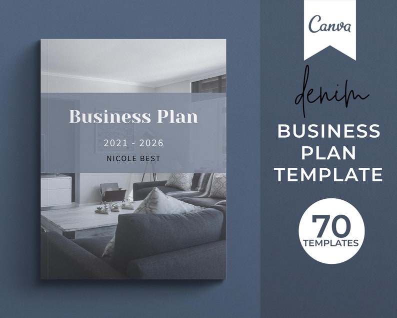 Canva template Business Plan with front covers, executive summary, vision and mission, business aims and goals, problems and solutions, products and services, competitor analysis, operations and logistics, costs, pricing, financial forecast templates