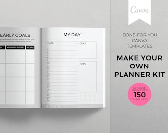 Make a Planner Template Kit, Printable Planner Canva Templates, Sell a Printable Planner, Sticker Templates, Canva Planner Template Kit,