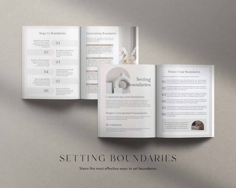 Healthy Boundaries Workbook, Boundary Setting Workbook, Boundaries Canva Template, Relationship Coaching Canva Template, Canva Coaching Tool