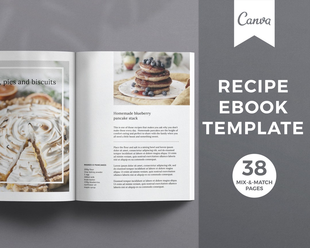Cookbook Template Recipe Book Template for Canva Recipe