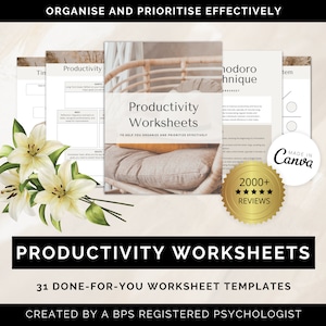 Productivity Worksheet Canva Templates, Done For You Coaching Worksheet, Productivity Planner, Coaching Tool, Coaching Business, Life Coach