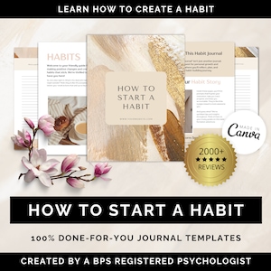 Habit Journal, Habit Journaling, Habit Builder, Habit Workbook, Canva Template, Coaching Template, Coaching Tool, Habit Journal Prompts