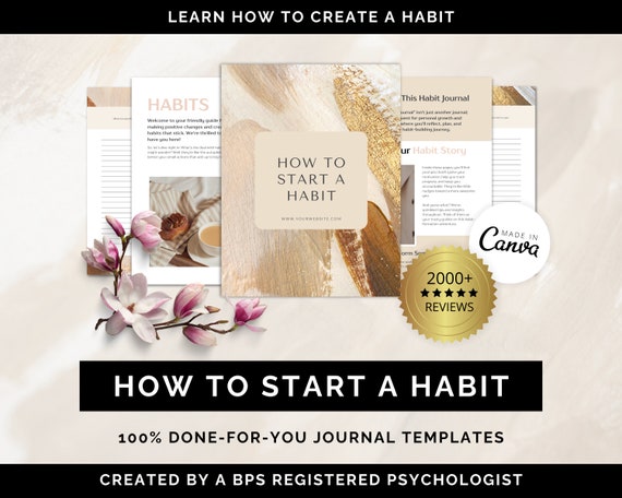 Habit Journal Canva Template: Coaching Workbook (US Letter & A4)