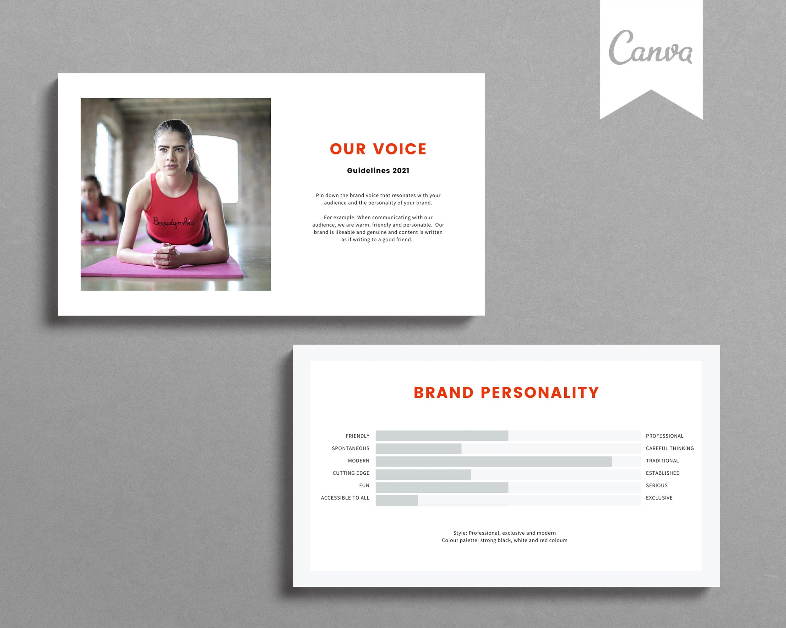 Personal Trainer Brand Style Guide Template: Canva Fitness Business - Etsy