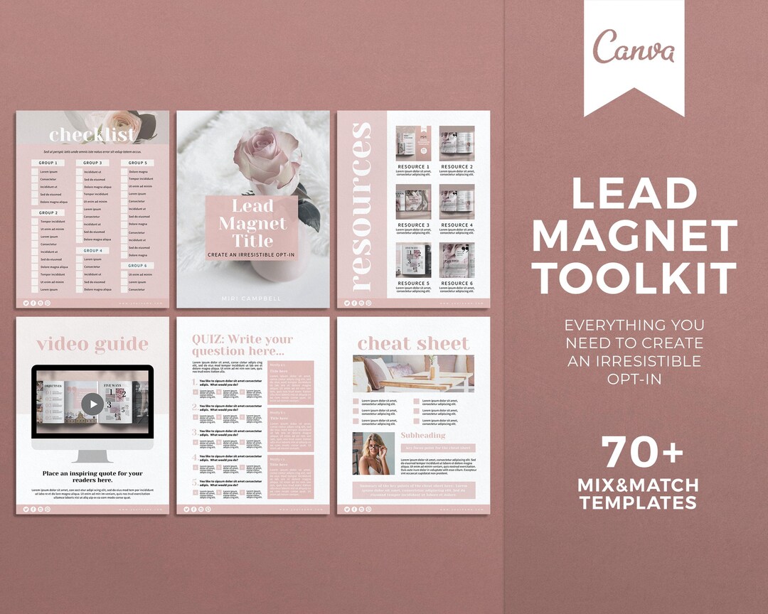 Lead Magnet Canva Template Bundle: 70+ Ebook & Workbook Pages - Etsy