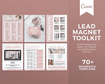 Pacote de modelos Canva para Lead Magnet: mais de 70 páginas de e-books e pastas de trabalho