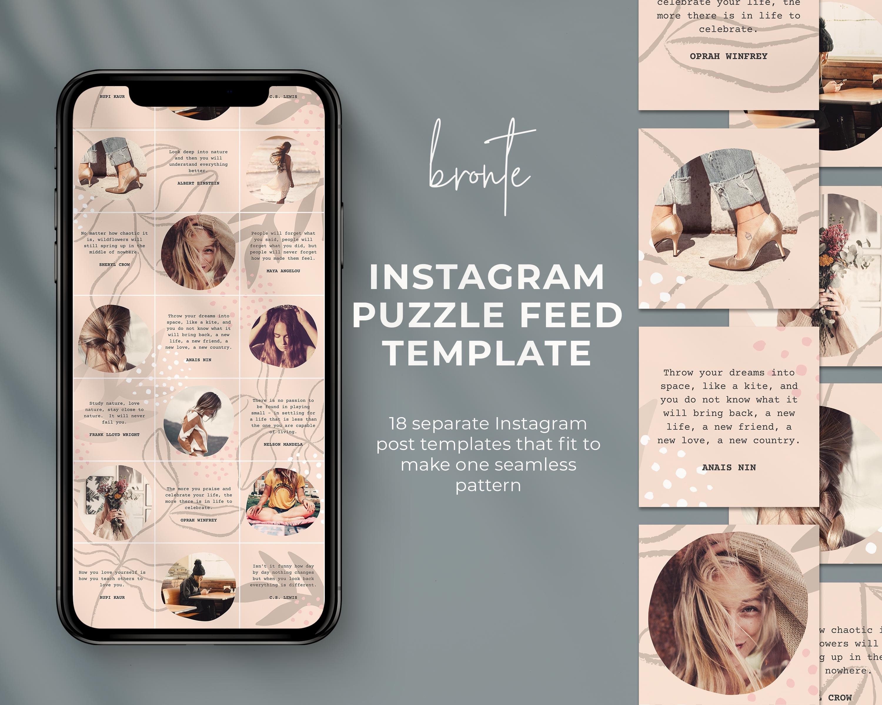 Instagram Puzzle Feed Template Instagram Canva Template Etsy De