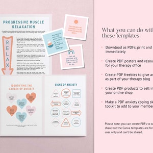 Anxiety Coping Skill Flashcard Canva Templates, Anxiety Coping Skill
