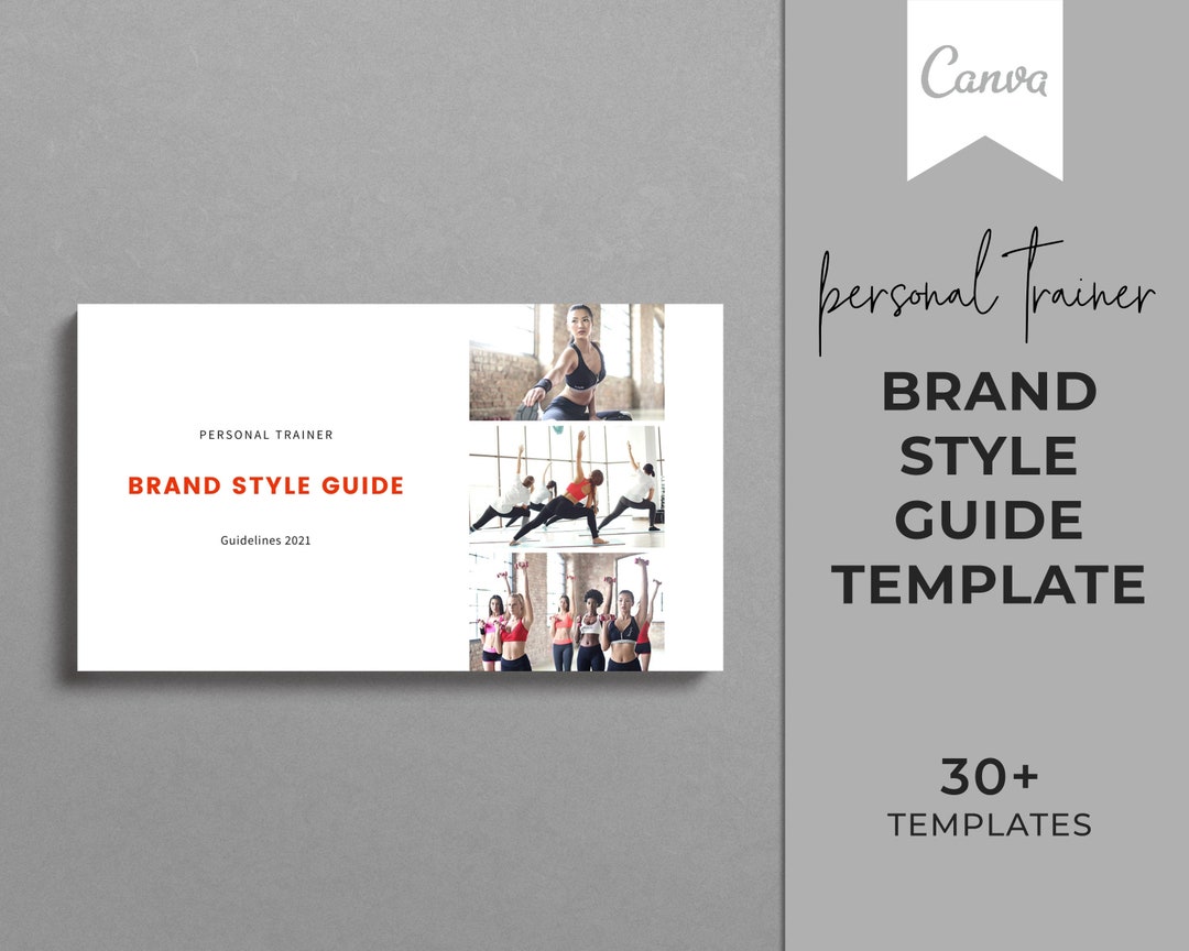 Personal Trainer Brand Style Guide Template: Canva Fitness Business - Etsy