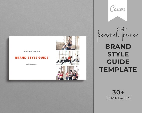 Personal Trainer Brand Style Guide Template: Canva Fitness Business
