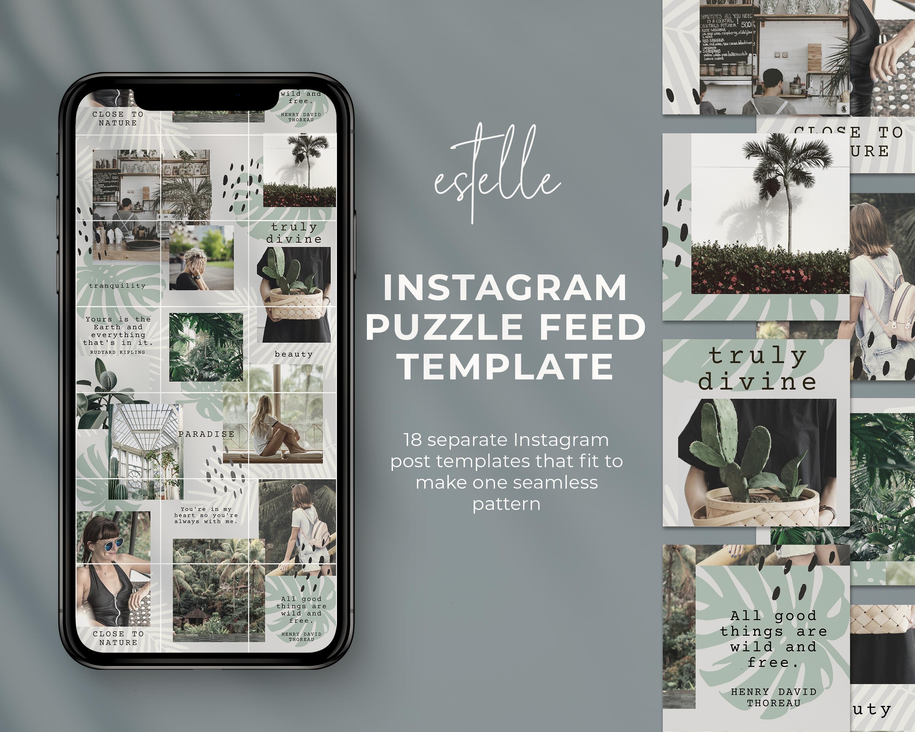 Canva Instagram Puzzle Feed Template, Instagram Grid Layout Template, Instagram Template, Canva Instagram Post Template, Canva Template