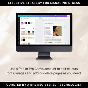 Coping With Stress Journal Canva Templates, Stress Relief Journal, Reducing Stress Journal Prompts, Coaching Tool, Stress Management