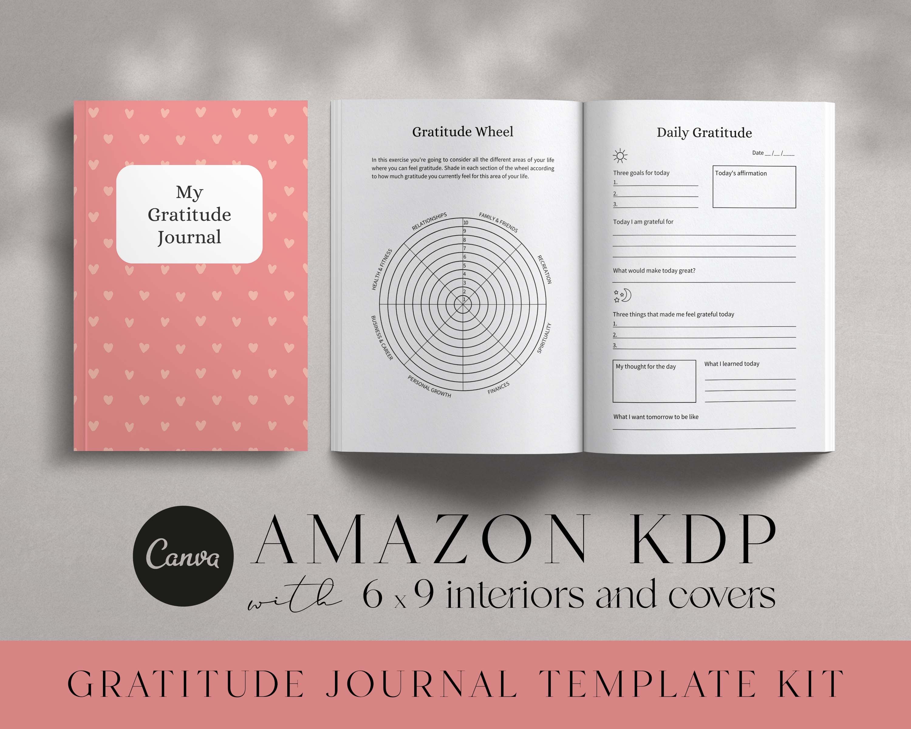 Gratitude Journal for Women - Editable Graphic by KDP ID