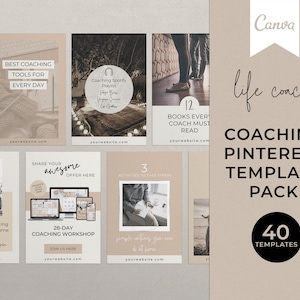 Coach Pinterest Template, Coaching Pinterest Template, Canva Template, Pinterest Pin Template, Pinterest Coaching Templates, Life Coach Pin