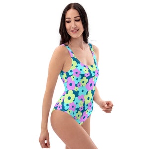 Sarcelle Fleur Maillot de bain une pièce