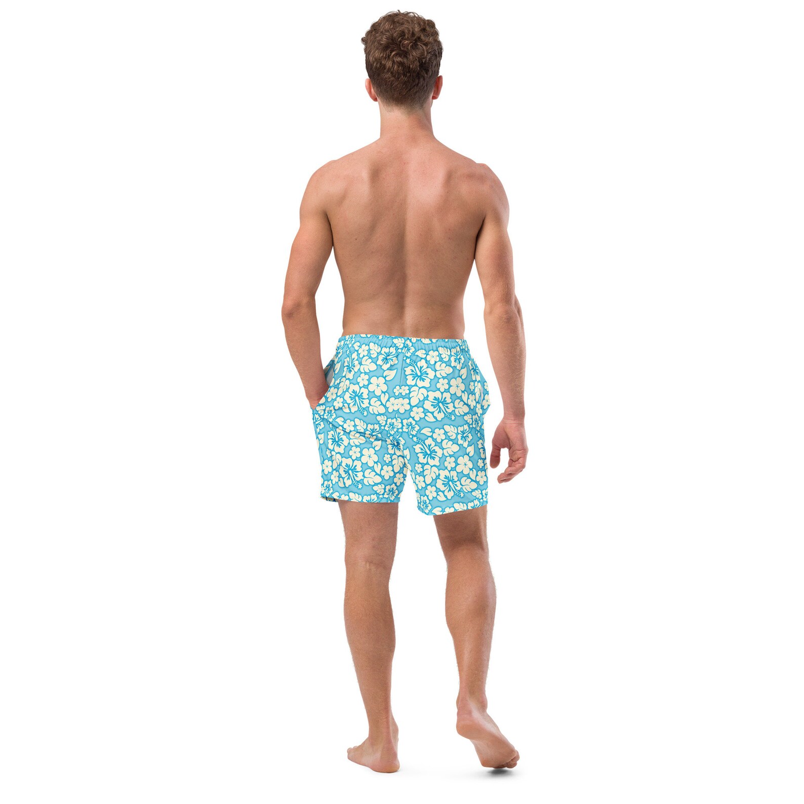 Men's Hawaiian Print Swim Trunks - Etsy