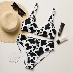 Black Cow Bikini High Waisted Eco