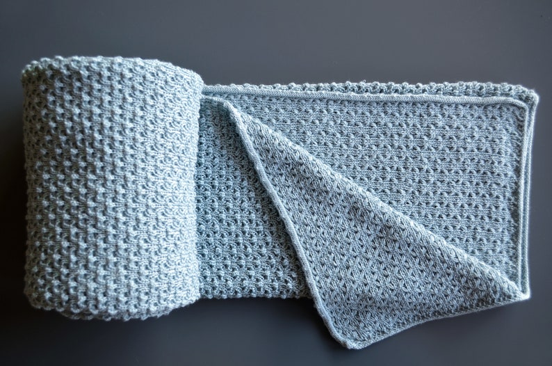 Dusty Blue Throw Blanket Knit Blanket Bedspread Throw Etsy