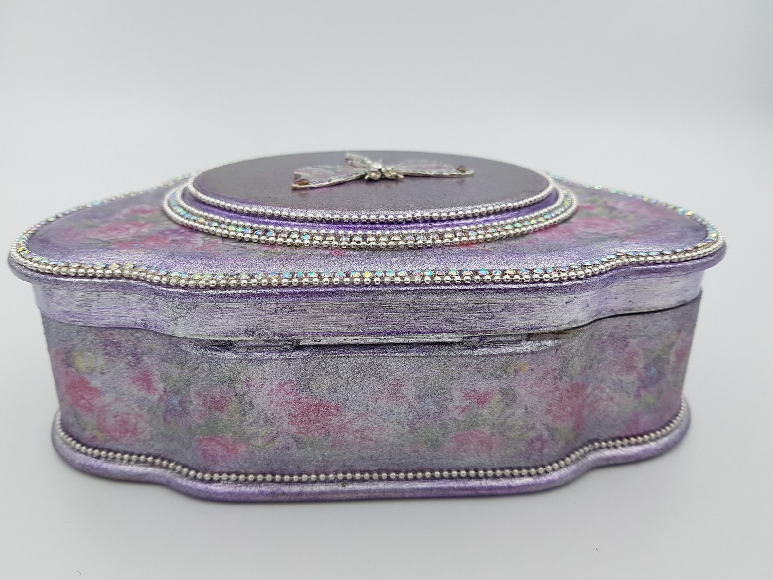 Jewelry box Jewelry box with rhinestones 21st birthday gift Etsy