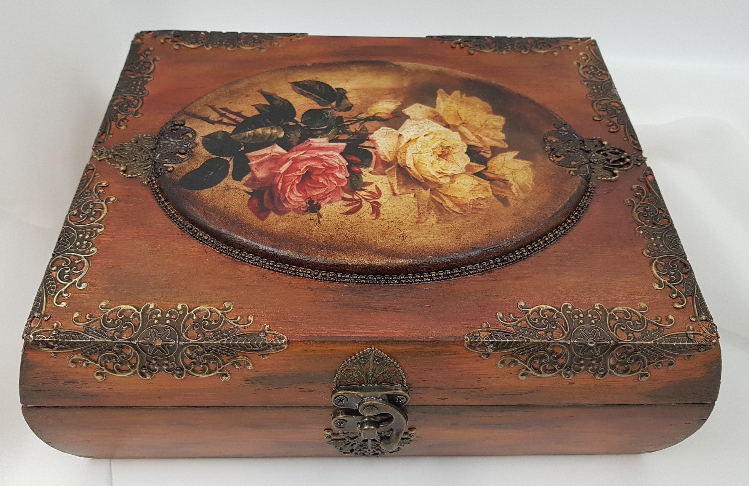 Jewelry box Large jewelry box vintage antique wooden Etsy