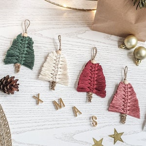 Macrame Christmas Tree Ornaments Hanger Charm Decoration Wreath Ornament Boho Holiday XMAS image 5