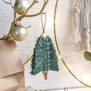 Macrame Christmas Tree Ornaments Hanger Charm Decoration Wreath Ornament Boho Holiday XMAS image 6