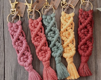 Macrame Keychain Boho Cotton Bag Tag - CUSTOM