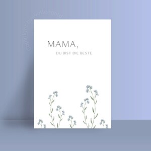 Moederdagkaart Mama jij bent de beste, ansichtkaart Moederdag of verjaardag, cadeau mama, duurzame wenskaart gerecycled papier, plasticvrij