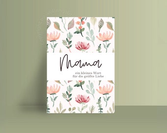 Mother's Day card, Mama Flower postcard, birthday gift mother, sustainable greeting card recycled paper, plastic-free