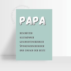 Vaderdagkaart papa definitie, ansichtkaart Vaderdag of verjaardag, cadeau vader, duurzame wenskaart gerecycled papier, plasticvrij