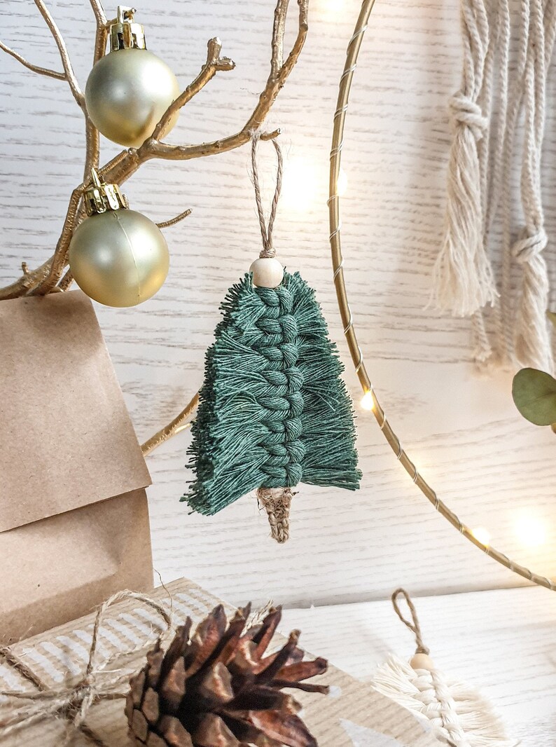 Macrame Christmas Tree Ornaments Hanger Charm Decoration Etsy