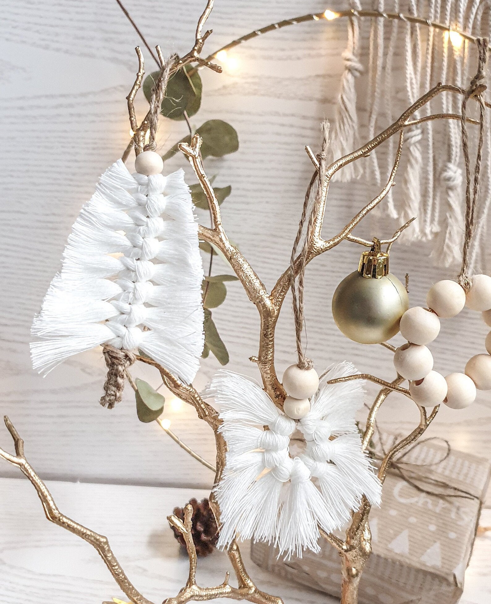3tlg. Set Makramee Weihnachten Baumschmuck Boho Anhänger Etsy.de