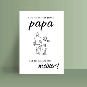 Vaderdagkaart Beste Papa, ansichtkaart Vaderdag of verjaardag, bedankcadeau vader, duurzame wenskaart gerecycled papier, plasticvrij